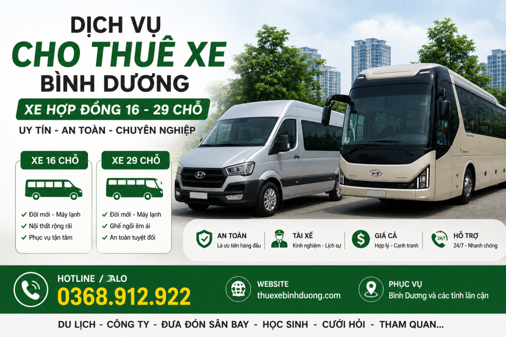 THUÊ XE 16 CHỖ ĐI MẸ LA VANG QUẢNG TRỊ – XE ĐỜI MỚI, GIÁ TỐT, PHỤC VỤ TẬN TÂM